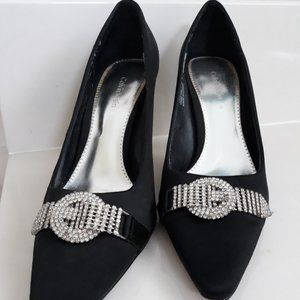 4" Black Satin Heels | Calvin Klein | Size 10